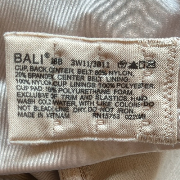 Bali beige underwire bra with petals, size 38B - Picture 5 of 6